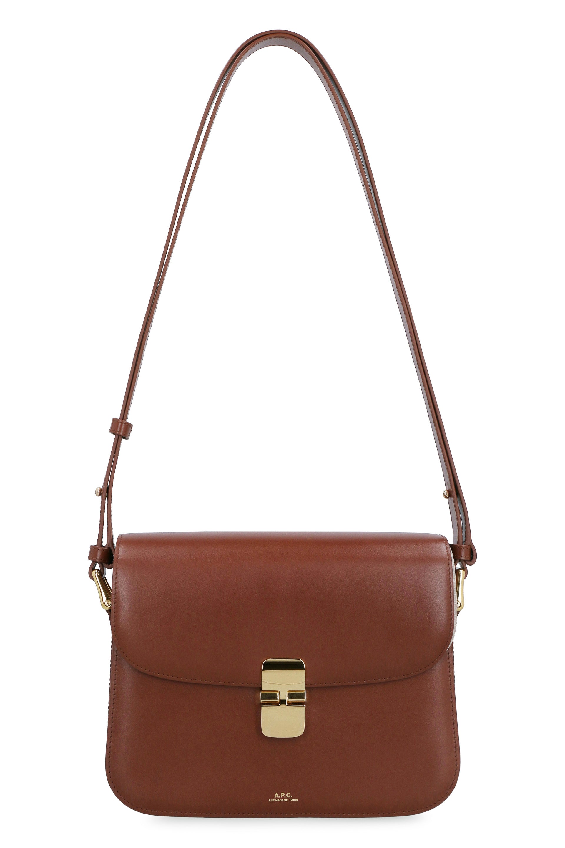 A.P.C. Grace Beige and Brown Leather Crossbody Bag