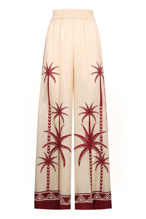 Printed wide-leg trousers-0