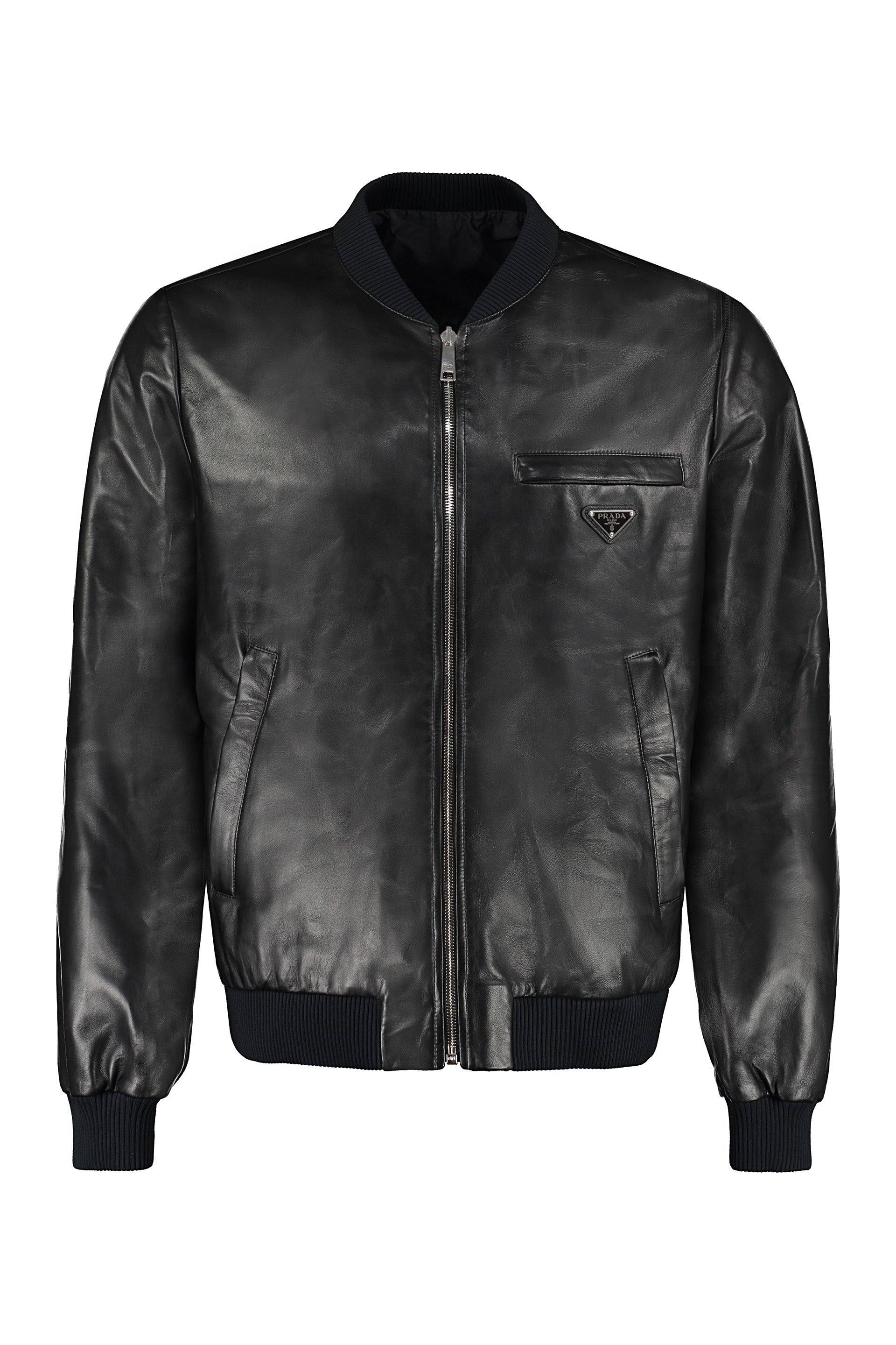 Prada - Re-Nylon and leather reversible bomber jacket black - The Corner