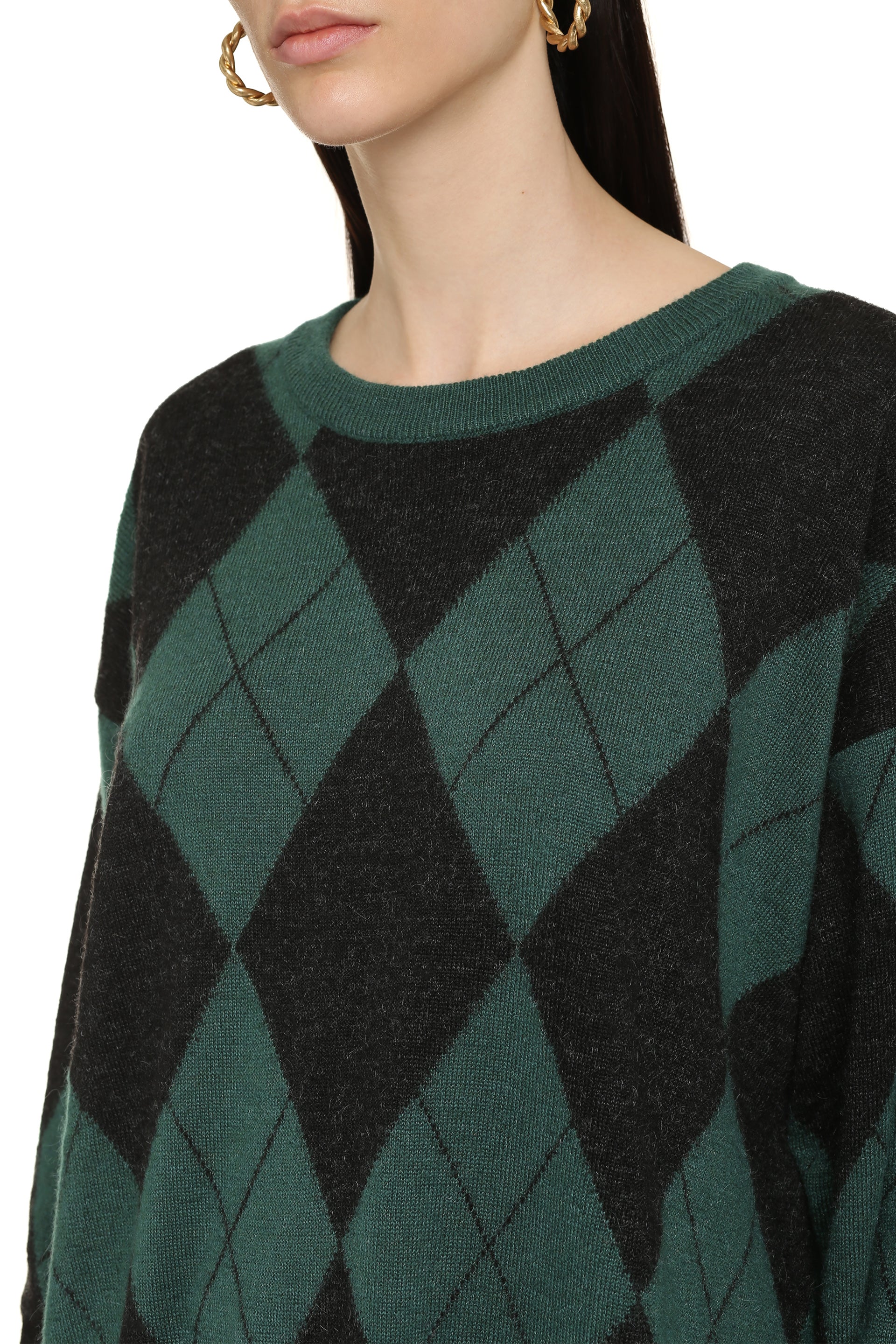 Argyle Sweater - Green Smoke