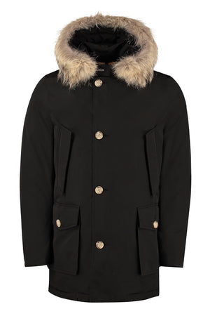 Fur trimmed hood parka-0