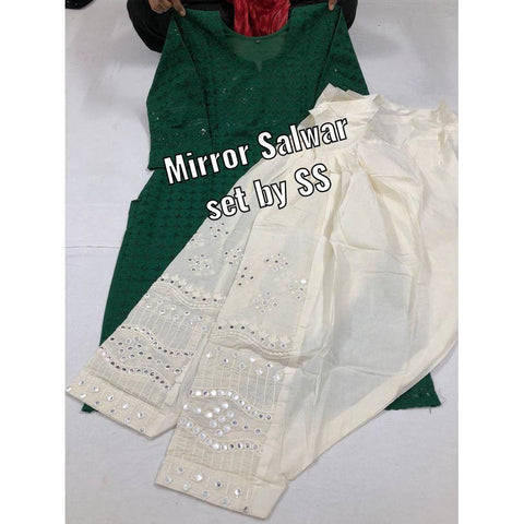 Chikan Kurti with Mirror Work Salwar