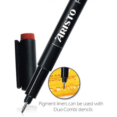 Aristo 0.1mm Pigment Liner 6 Pens, Quick Drying, Light and Water Resistant Highly Pigmented Black Ink, Pen Ideal for Technical Drawing Sketching Illustrations Outlines Handwriting