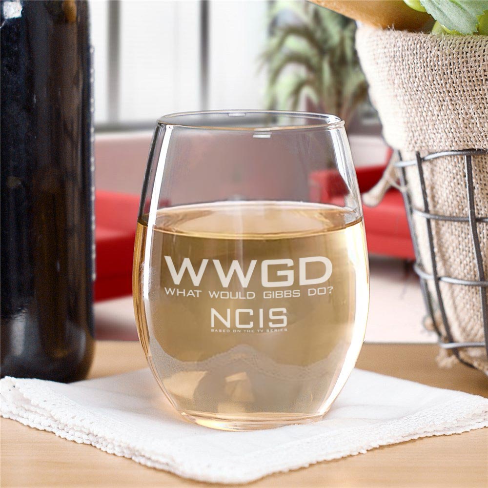 NCIS WWGD Laser Engraved Stemless Wine Glass