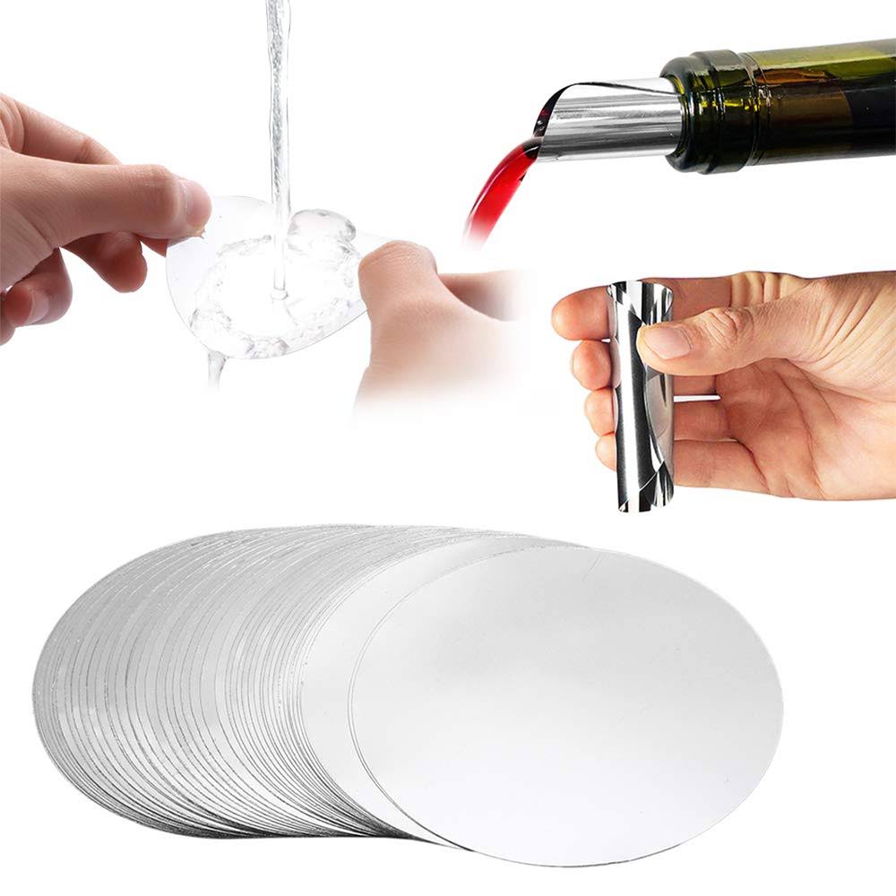 100pcs Silver Wine Pourer Drop Stopping Pour Disk Spout DGU9_Q8TJJ75