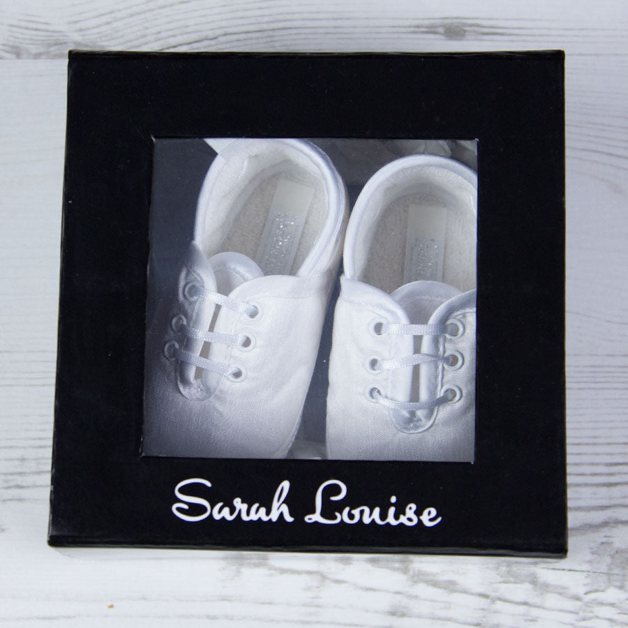 boys white christening shoes