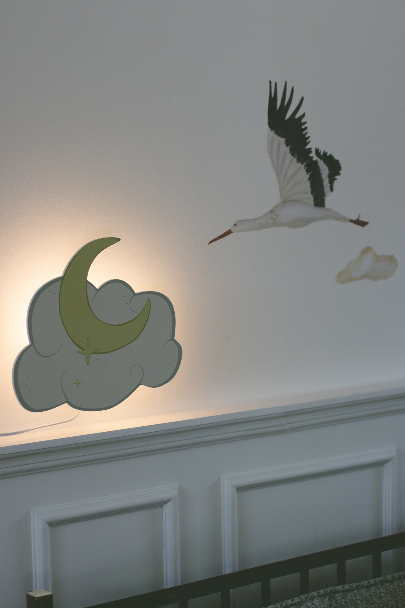 Se Wallsticker Stork Large - White hos Thatsmine.dk