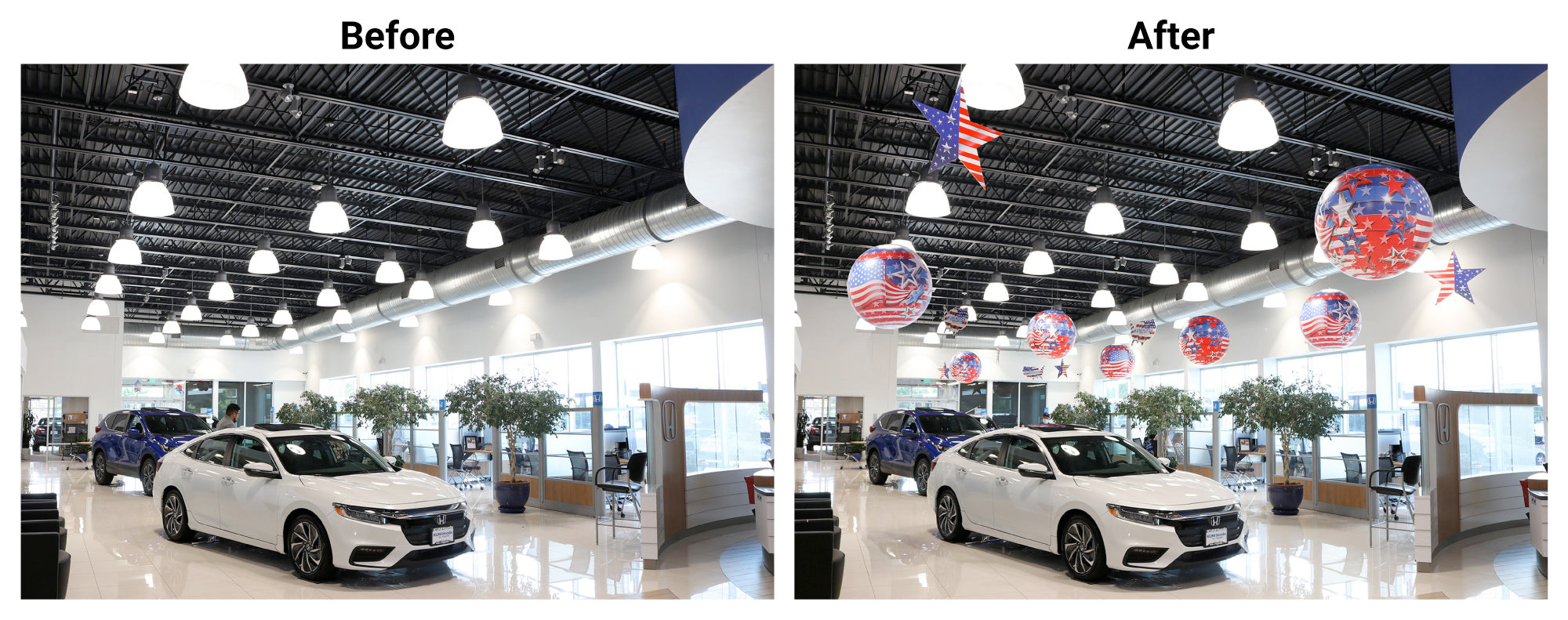 car dealership before and after