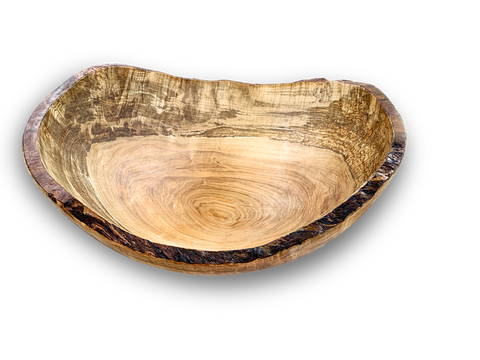 18 inch Spaulted Maple Salad Bowl great for serving large gatherings.