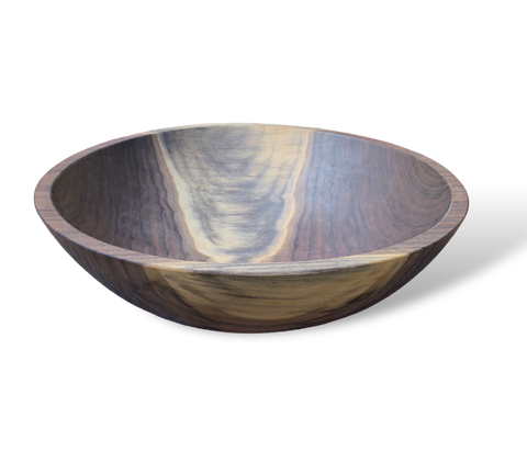 This 15 inch black walnut salad bowl is handcrafted in the USA. Buy now at Barouke