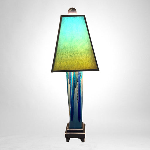 Mesquite & Turquoise Lamp with Punch Shade (SL-1 GW)