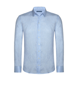 Tailored Linen Shirt Soft Blue - Barthelemy Tailored Resortwear