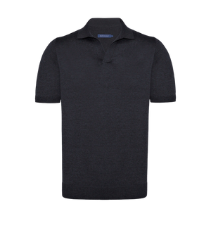 Rivage Knit Polo Titanium Grey - Barthelemy Tailored Resortwear