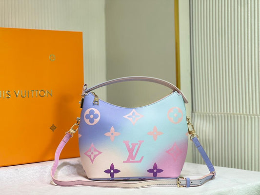 LOUIS VUITTON Neverfull MM Spring City Leather Tote Shoulder Bag Bicol