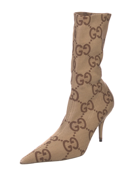 LOUIS VUITTON Outland Ankle Boot Monogram Glaze Canvas Size 9-US