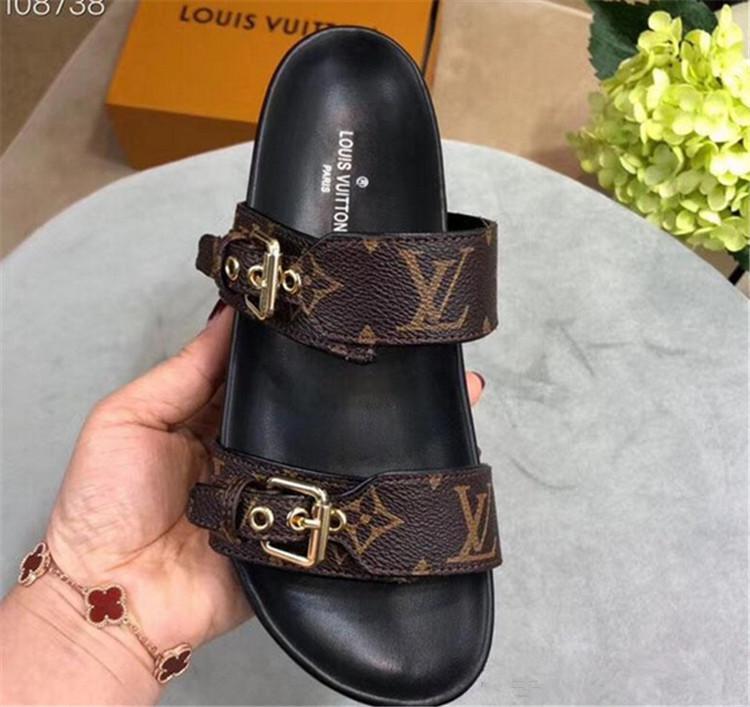 Leather Sandals Bom Dia Flat Mule – LV PL