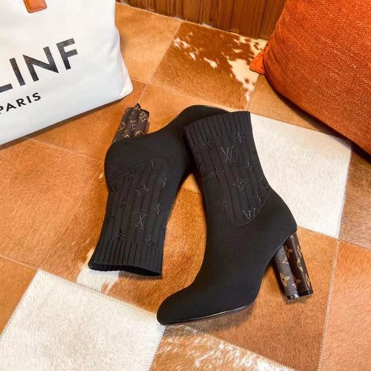 Louis Vuitton Women's Silhouette Thigh High Sock Boots Monogram
