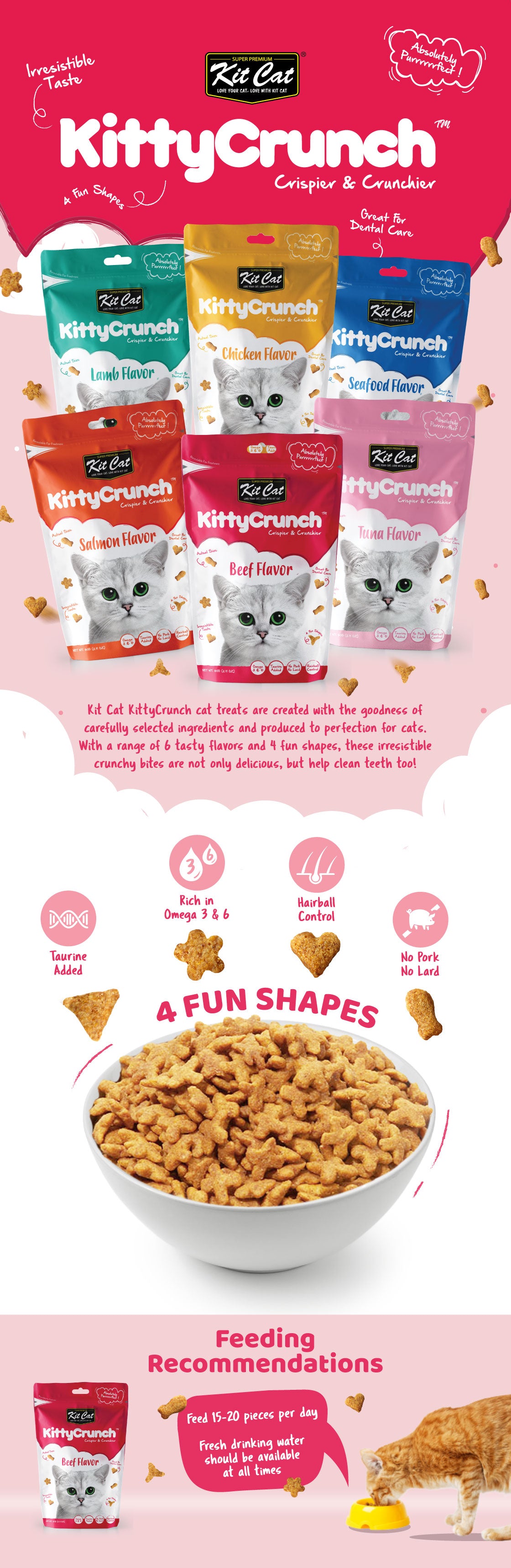 [CTN OF 12] Kit Cat Kitty Crunch Cat Treat - Chicken (12x60g)