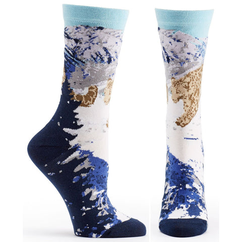 Snow leopard novelty animal sock from Ozone Design