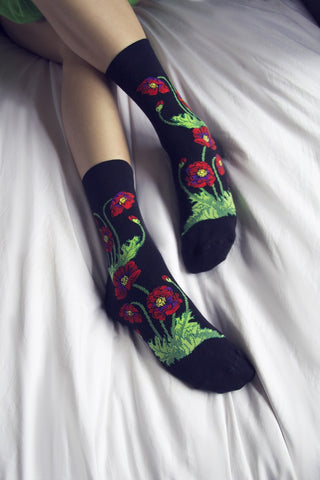 Buy women's floral socks from ozone design's online store.