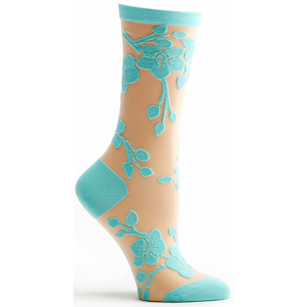 Ozone Design Womens Floral Damask Knee High Sock | Shop Sheer Socks ...