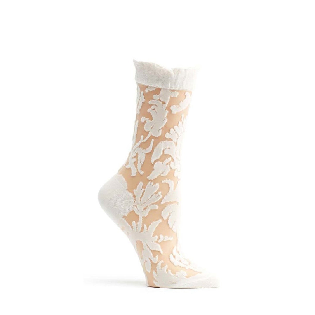 Floral Damask Crew Sock Ozone Design Inc