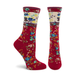 Nordic Stripe Socks by Ozone Design. Women's Floral Crew. Available in  Black, Navy, Charcoal or Red — Nordic Gift House