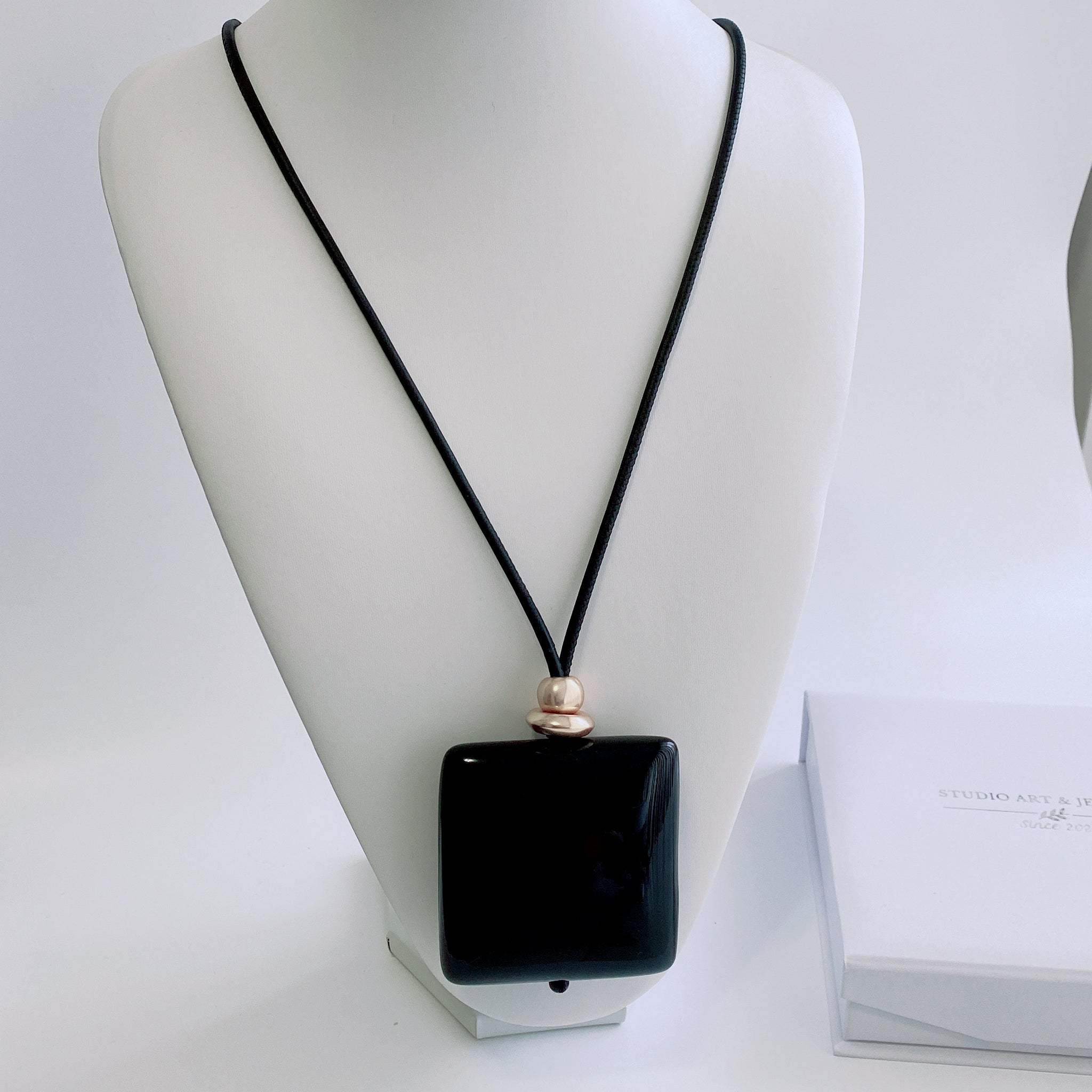 large black pendant necklace