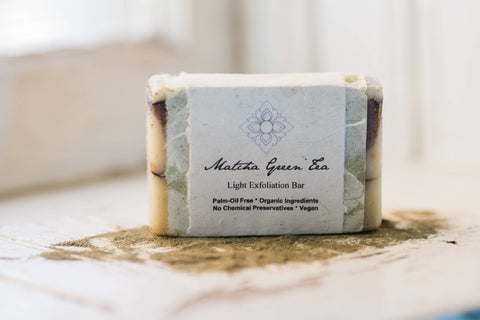 organic vegan natural soap bar, matcha green tea antioxidant