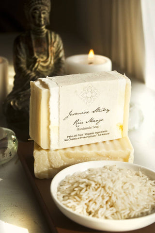 organic vegan natural soap bar, jasmine sticky rice