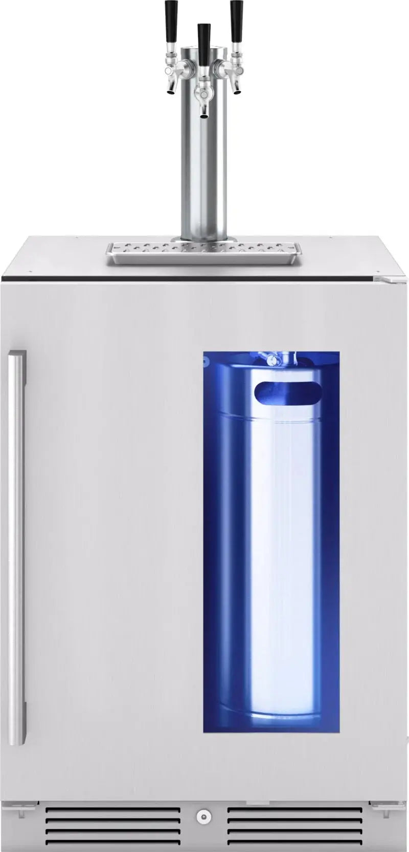 Presrv 5.6 Cu. Ft. Convertible Beer Kegerator in Stainless Steel with Triple Tap and 107-Can Beverage Storage?| Fridge.com