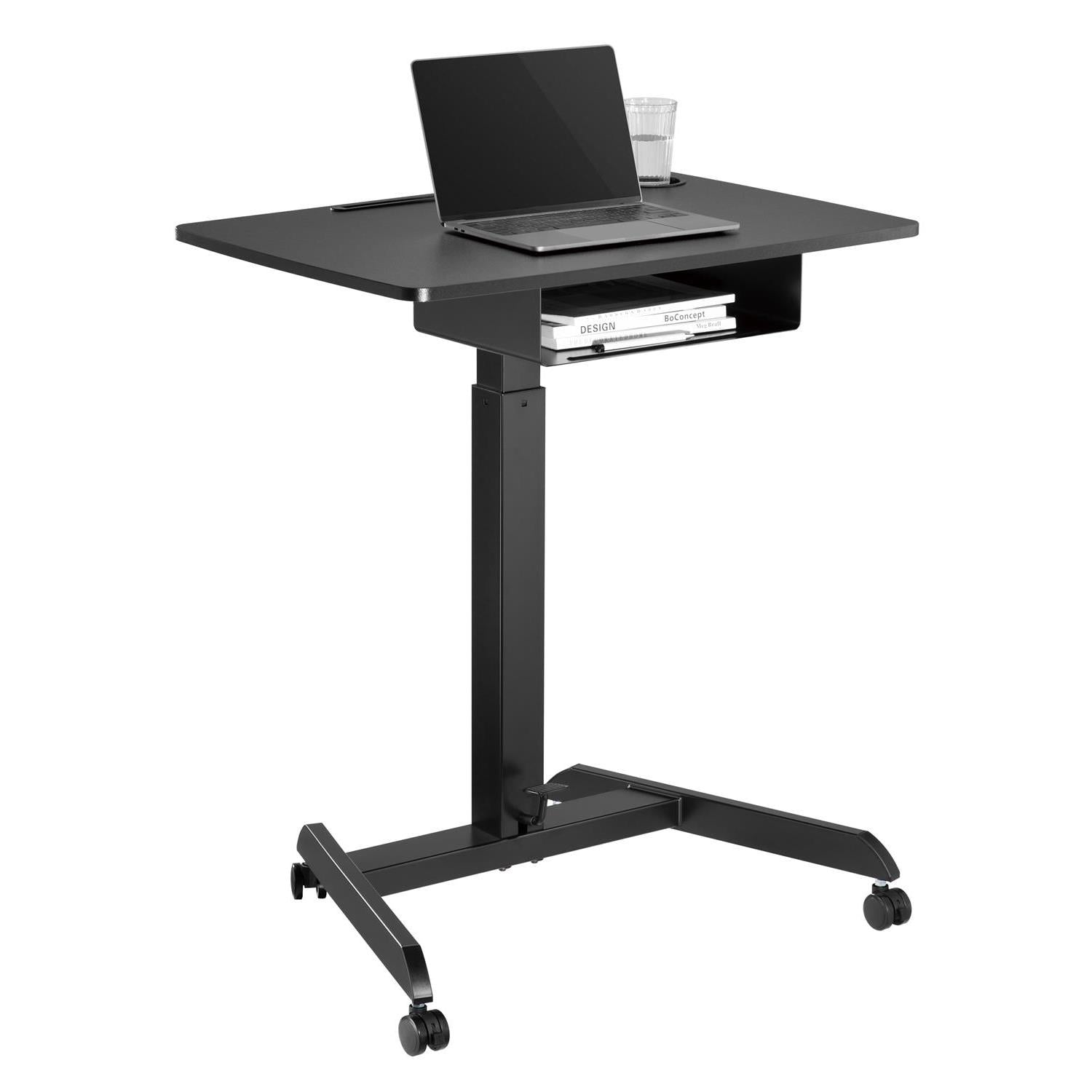 Maclean MC-903B Höhenverstellbarer Laptop-Schreibtisch mit Rollen und einer Schublade Sitz-Steh-Schreibtisch Höhenverstellbar bi - ErgoOffice product image