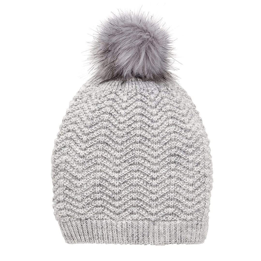 Fashion Knit Beanie Pom Pom Hat, SKU: H112-GRY