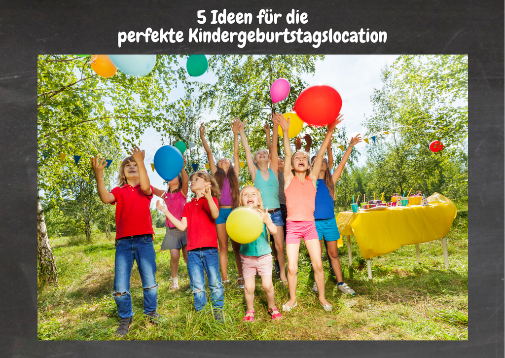 Kindergeburtstag Ideen: Location. Kinder feiern im Wald einen Kindergeburtstag.