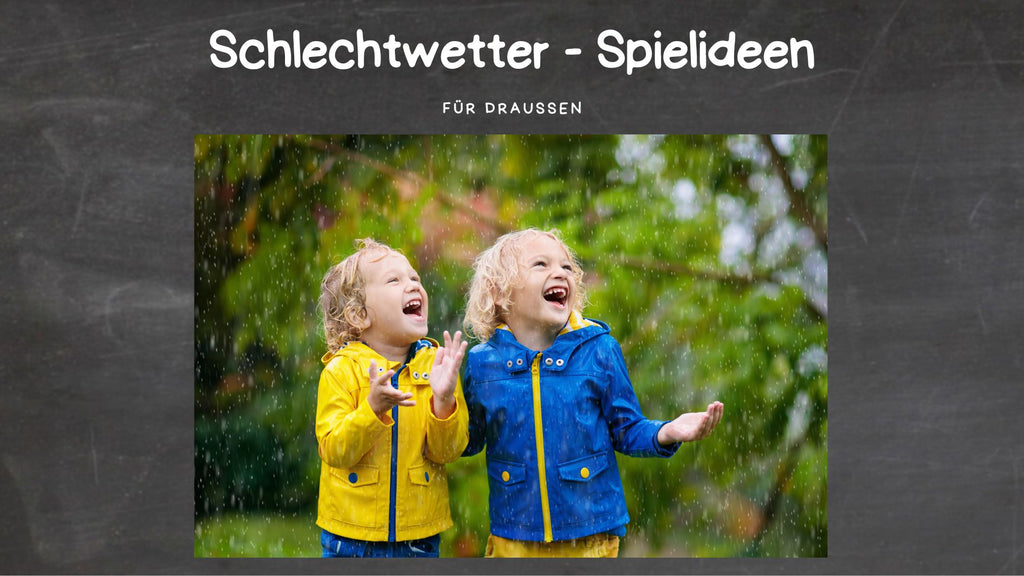 Spielidee für einen Kindergeburtstag im Regen- Kinder stehen im Regen