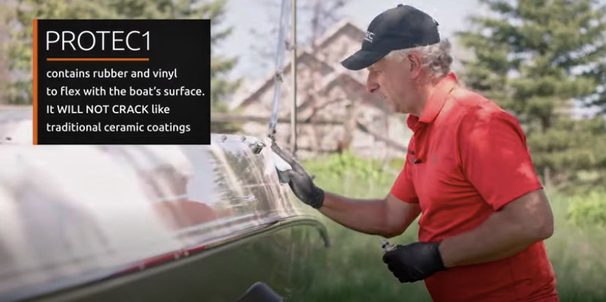 Man applying PROTEC 1 to boat