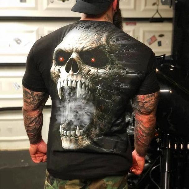 Men 3D Skull Print Fashion Short Sleeve T-shirt