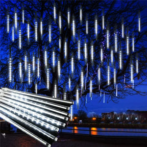 Meteor Shower Rain Light 50CM 384 LED Falling Rain Drop Christmas Light Snow Falling Icicle Light for Tree Holiday Party Decor - LEDLIGHTING WHOLESALE - Falling Rain Lights