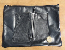 Load image into Gallery viewer, Upcycled Black Leather Laptop Sleeve
