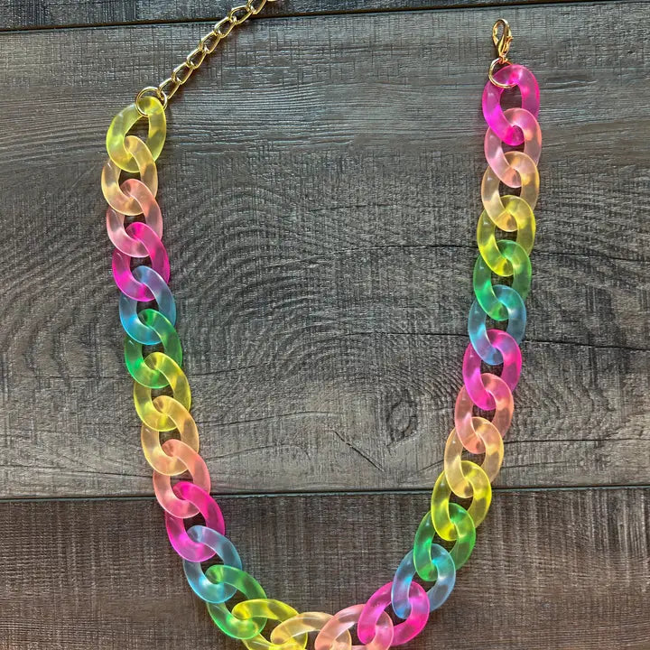 Acrylic Chain Link Neon Necklace