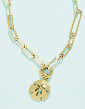 Sand Dollar Charm Necklace 18" - Blush & Cactus