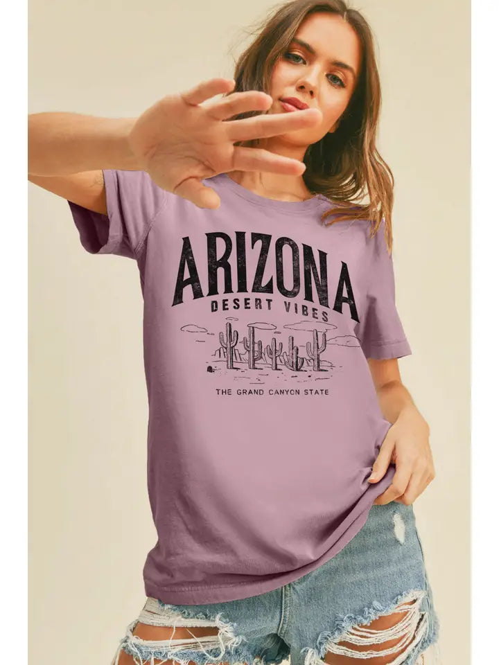 Arizona Desert Vibes Graphic Tee-Mauve