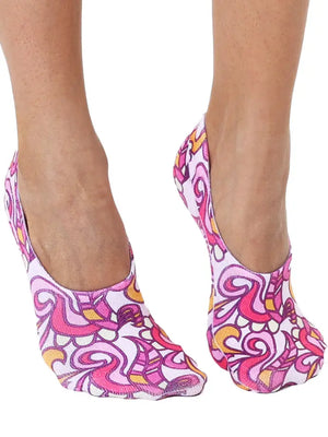 No-Show Liner Socks - Retro Abstract Pattern - Pink - Blush & Cactus