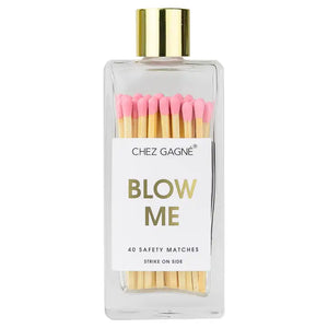 Chez Gagne - Blow Me - Glass Bottle Safety Matches - Light Pink - Blush & Cactus