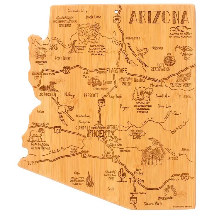 Destination Arizona State-Shaped Serving & Cutting Board