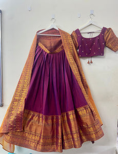 Magenta Pink Narayanpet Lehenga – myRiti