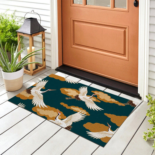 Yellow and Green Cloud Pattern Entrance Door Mat, Cute Art Doormat, PVC  Plastic Door Mats Rug for Home, House Warming Gift, Area Carpet for Doorway  – Feblilac Store
