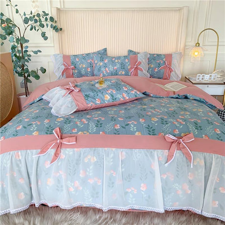 Vintage Chamomile Flower Bedding Set  Vintage Aesthetic Bedding - roomtery