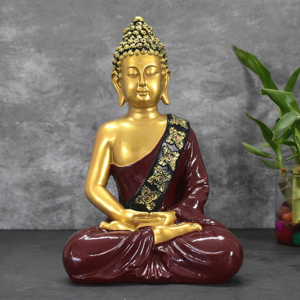 Figura Decorativa Grand Buda Dhyna Mudra Gold
