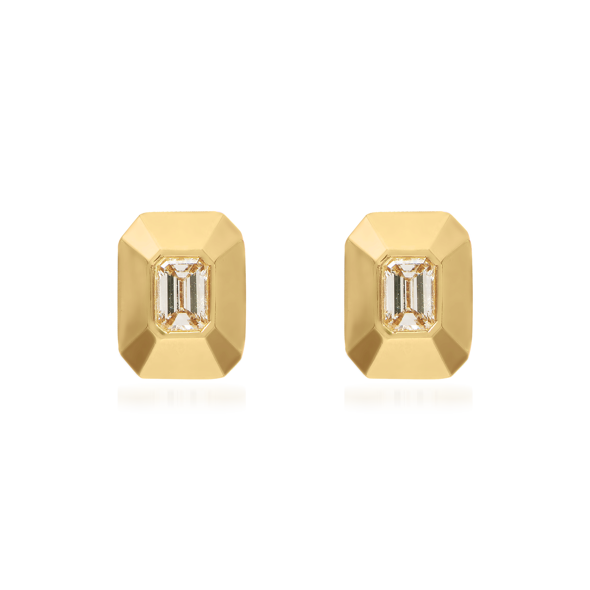 Metropolitan Emerald-Cut Diamond Earrings In 18K Yellow Gold